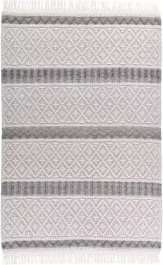THEKO Wollen kleed Visby 915 zuivere wol met de hand geweven scandinavisch design met franje - Foto 6