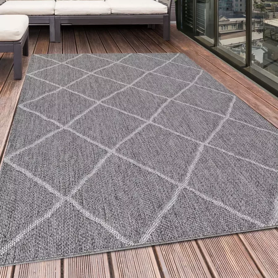 Timbers Loper Temecula Ruiten-design geschikt voor binnen en buiten platweefsel sisal-look woonkamer terras balkon