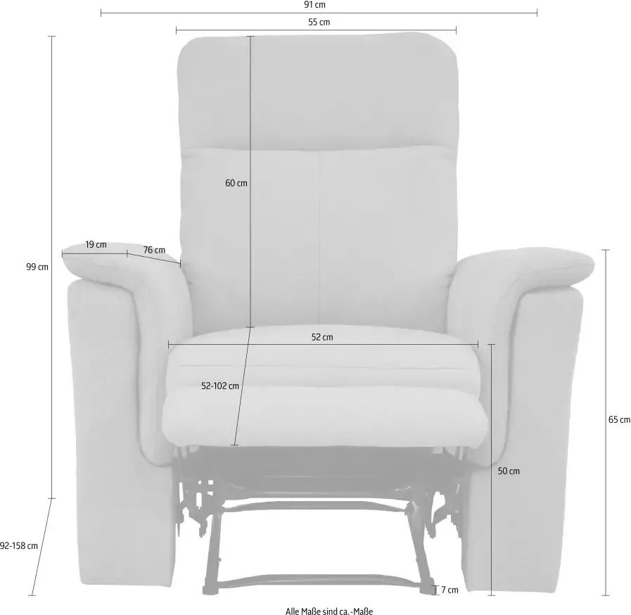 Home affaire Relaxfauteuil Southbrook TV-Sessel mit Schlaffunktion Wohnzimmer Funktionssessel met handmatige en elektrische relaxfunctie - Foto 2