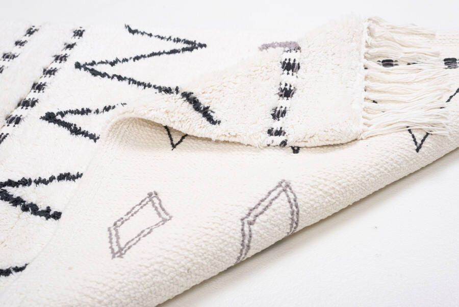 TOM TAILOR HOME Badmat Ethno Bath Badmat Berber-look met franjes zigzagpatroon 100% katoen (1 stuk)