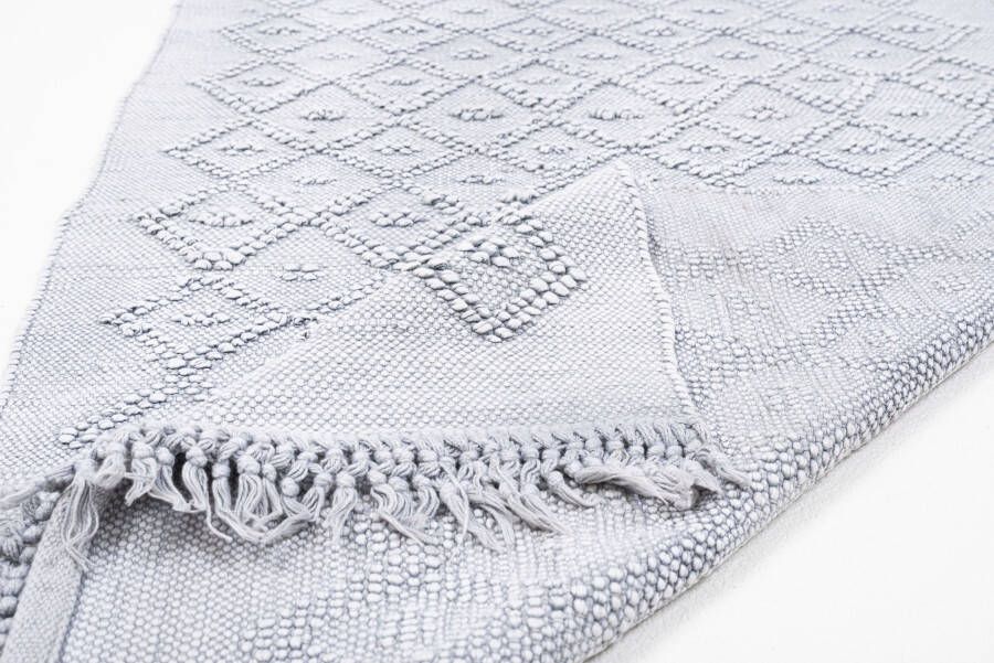 TOM TAILOR HOME Badmat Vintage wash Badmat uni kleuren ruitpatroon met franjes 100% katoen (1 stuk)