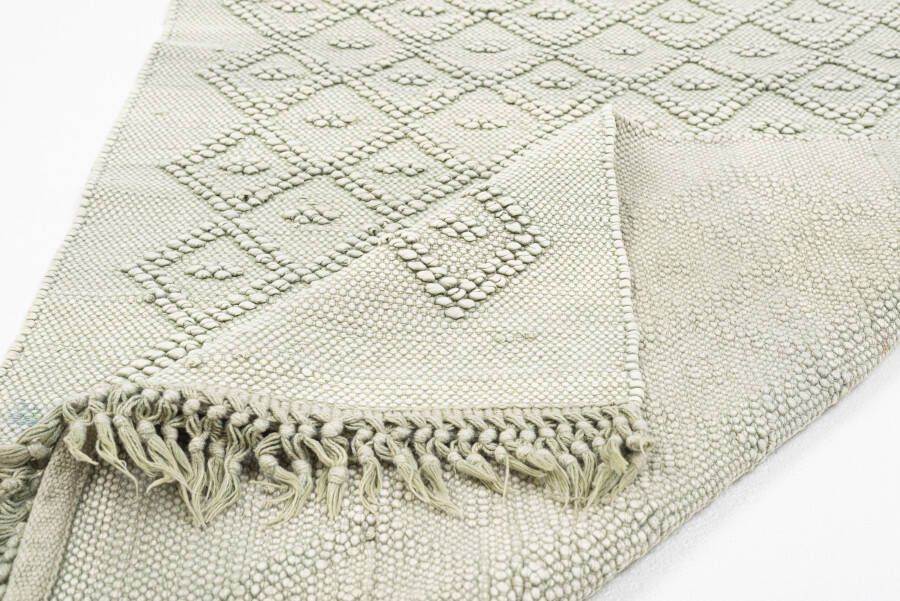 TOM TAILOR HOME Badmat Vintage wash Badmat uni kleuren ruitpatroon met franjes 100% katoen (1 stuk)