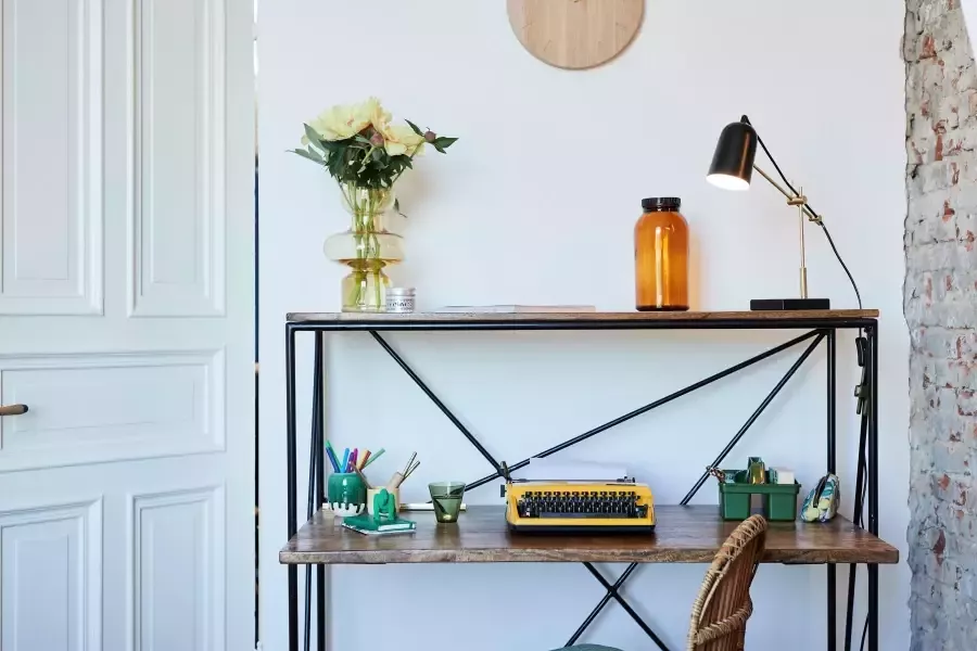 TOM TAILOR HOME Secretaire T-NEST SHELF OFFICE LOW middelhoog open bureaurek van mangohout en metaal - Foto 9