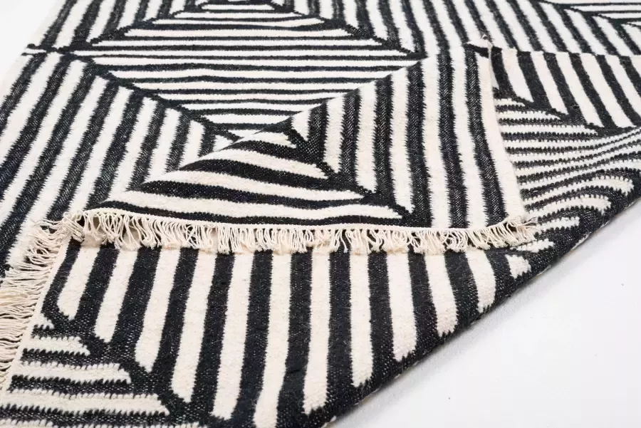 TOM TAILOR HOME Vloerkleed Criss Cross met de hand geweven met franje boho-stijl - Foto 4