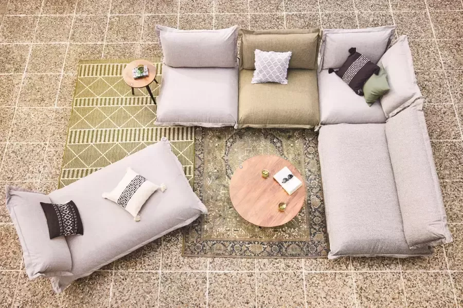 TOM TAILOR HOME Vloerkleed Funky Outdoor Geometric Platweefsel modern ruitendesign geschikt voor buiten woonkamer - Foto 6
