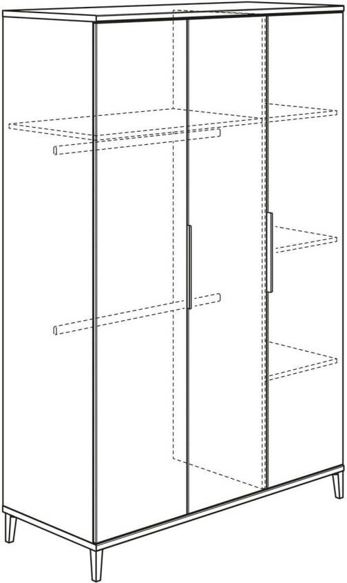 Home affaire Kledingkast ARI 3-deurs veel opbergruimte met legplanken en kledingstangen - Foto 3