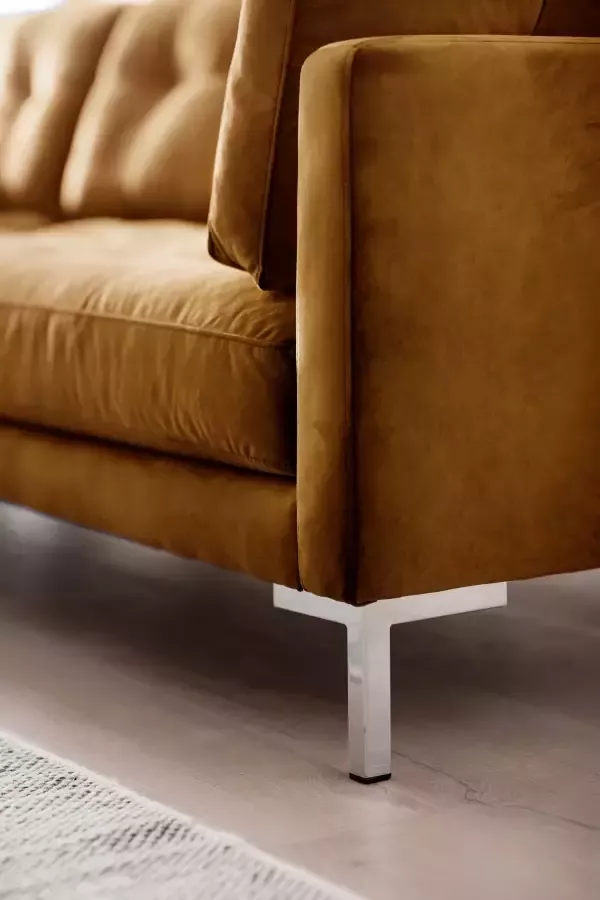 Trends by HG Hoekbank Landau L-vorm in cordstof met metalen voet