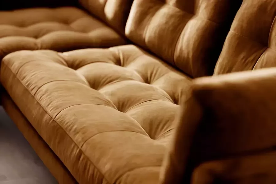 Trends by HG Hoekbank Landau L-vorm in cordstof met metalen voet - Foto 2