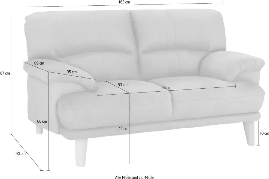 TRENDMANUFAKTUR 2-zitsbank Cecilia Italiaans design geweldige details hoog zitcomfort en extra comfortabele armleuningen - Foto 2