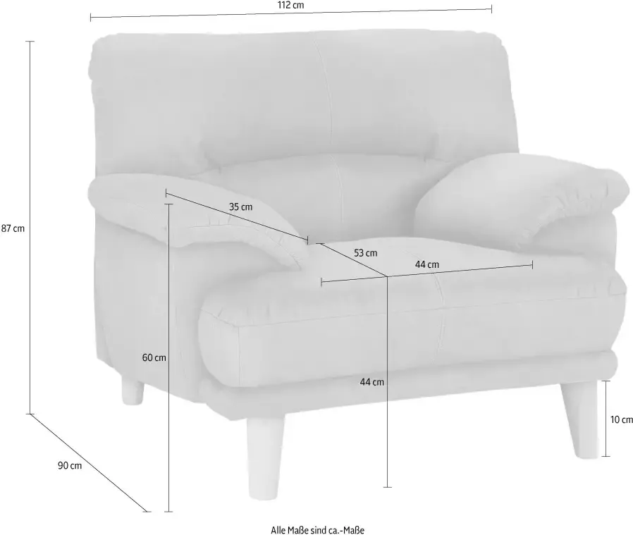 TRENDMANUFAKTUR Fauteuil Cecilia loungestoel Italiaans ontwerp comfortabele armleuningen