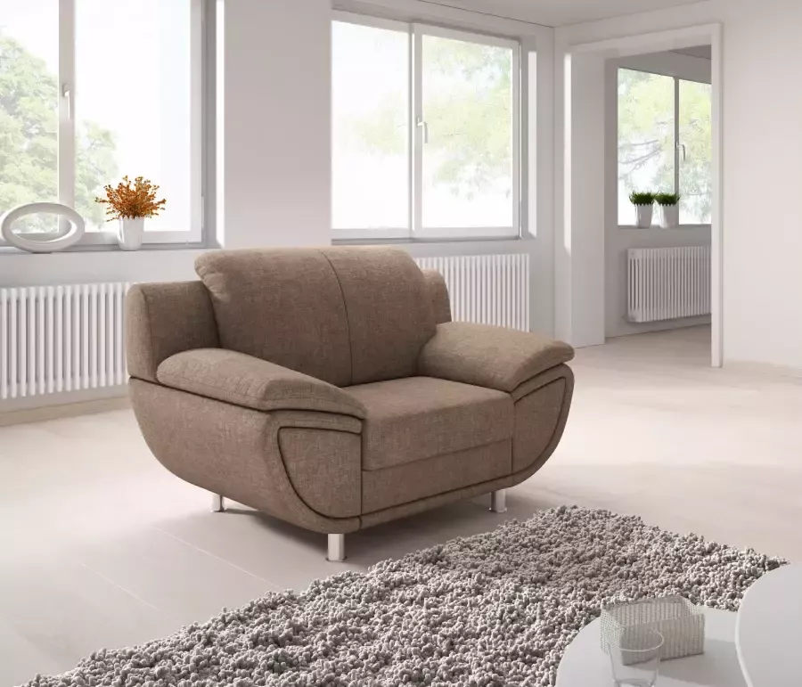 TRENDMANUFAKTUR Fauteuil Rondo II loungestoel tijdloos en comfortabel naar keuze met comfortabele binnenvering met extra brede armleuningen