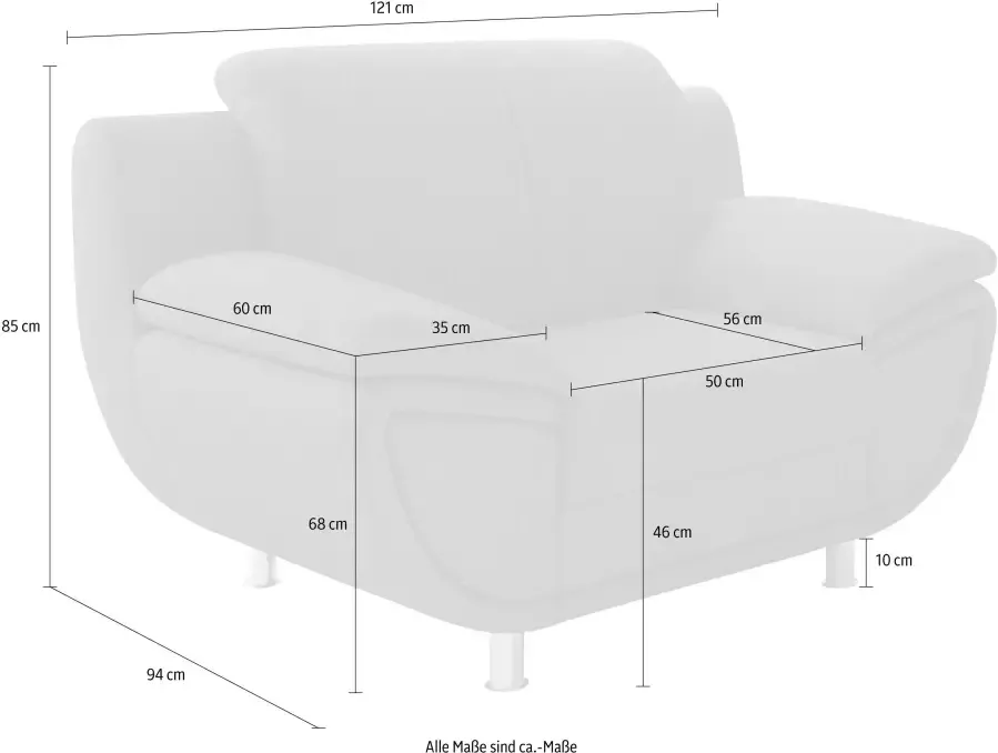 TRENDMANUFAKTUR Fauteuil Rondo II loungestoel tijdloos en comfortabel naar keuze met comfortabele binnenvering met extra brede armleuningen - Foto 2