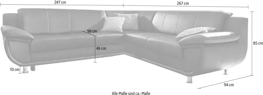 TRENDMANUFAKTUR Hoekbank Rondo naar keuze met slaapfunctie comfortabele armleuningen Bestseller - Foto 2