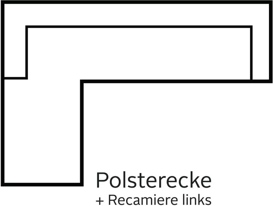 TRENDMANUFAKTUR Hoekbank Reggae modern en comfortabel actuele materiaalcombinatie L-vorm
