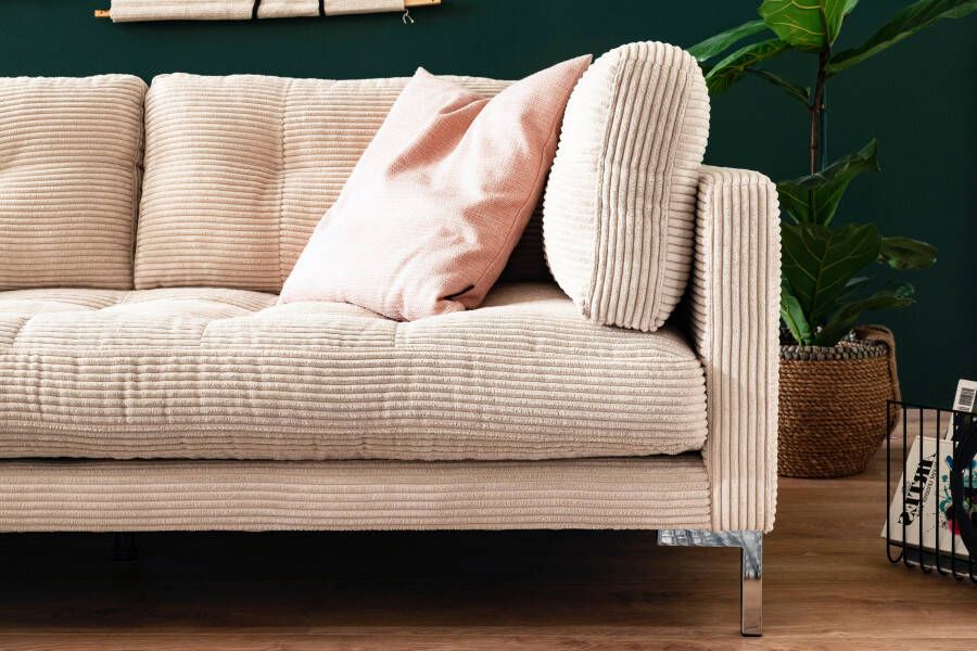 Trends by HG Hoekbank Landau L-vorm in cordstof met metalen voet - Foto 4