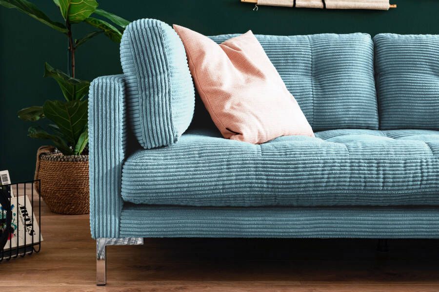 Trends by HG Hoekbank Landau L-vorm in cordstof met metalen voet - Foto 4