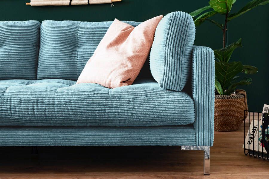 Trends by HG Hoekbank Landau L-vorm in cordstof met metalen voet - Foto 4