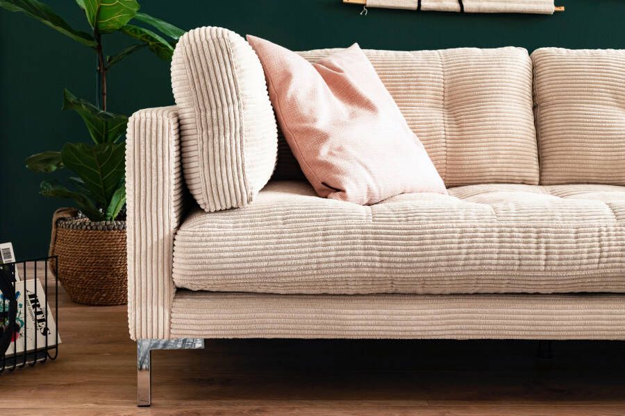 Trends by HG Hoekbank Landau L-vorm in cordstof met metalen voet - Foto 4