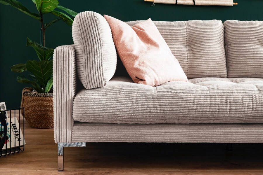 Trends by HG Hoekbank Landau L-vorm in cordstof met metalen voet - Foto 4