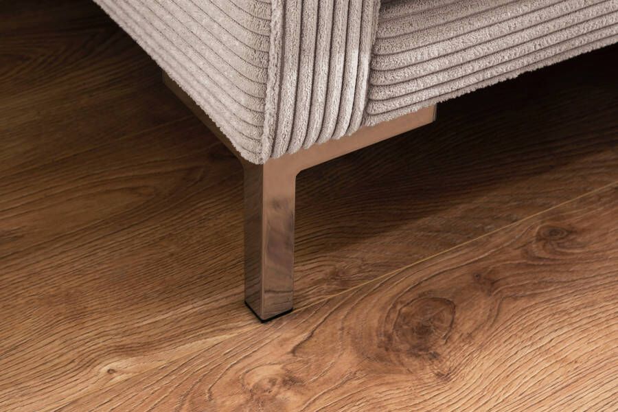 Trends by HG Hoekbank Landau L-vorm in cordstof met metalen voet - Foto 5