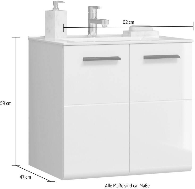 Welltime Badkamerserie Ravenna Voordeelset 2-delig + wasbak bxhxd: ca. 62 x 190 x 47 cm - Foto 12