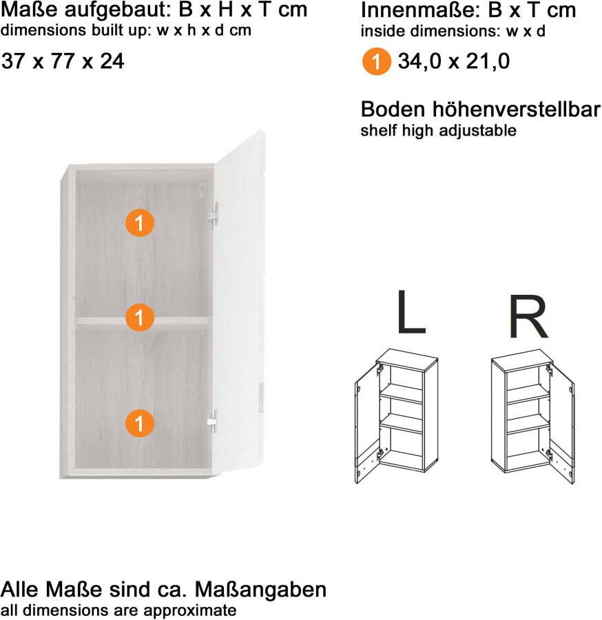 Trendteam smart living SetOne badkamer E met spiegelkast decor licht eiken wit hoogglans - Foto 11