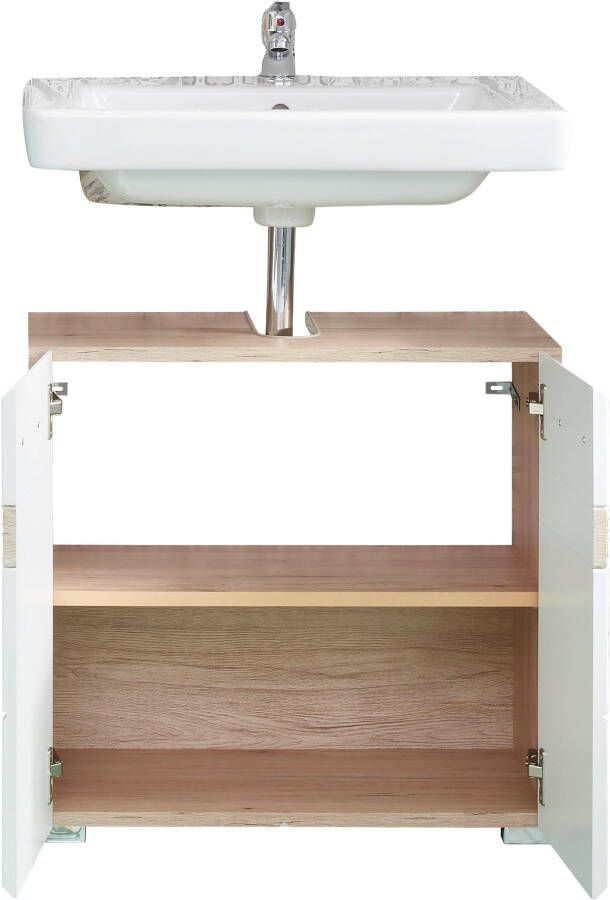 Trendteam smart living 1336-906-96 badkamercombinatie hout wit behuizing en afwerkingen eiken San Remo licht 34 x 159 x 182 cm - Foto 11