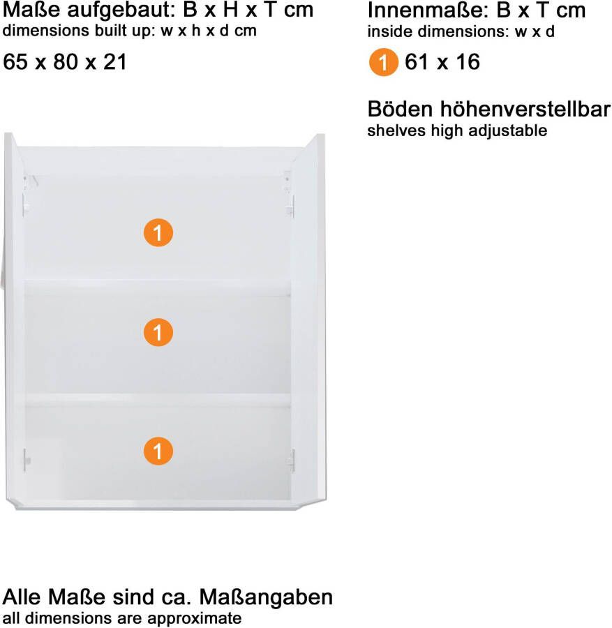 Welltime Badkamerserie Toulon Voordeelset 5-delig + wastafelonderkast bxhxd: ca. 160 x 182 x 34 cm (5-delig) - Foto 7