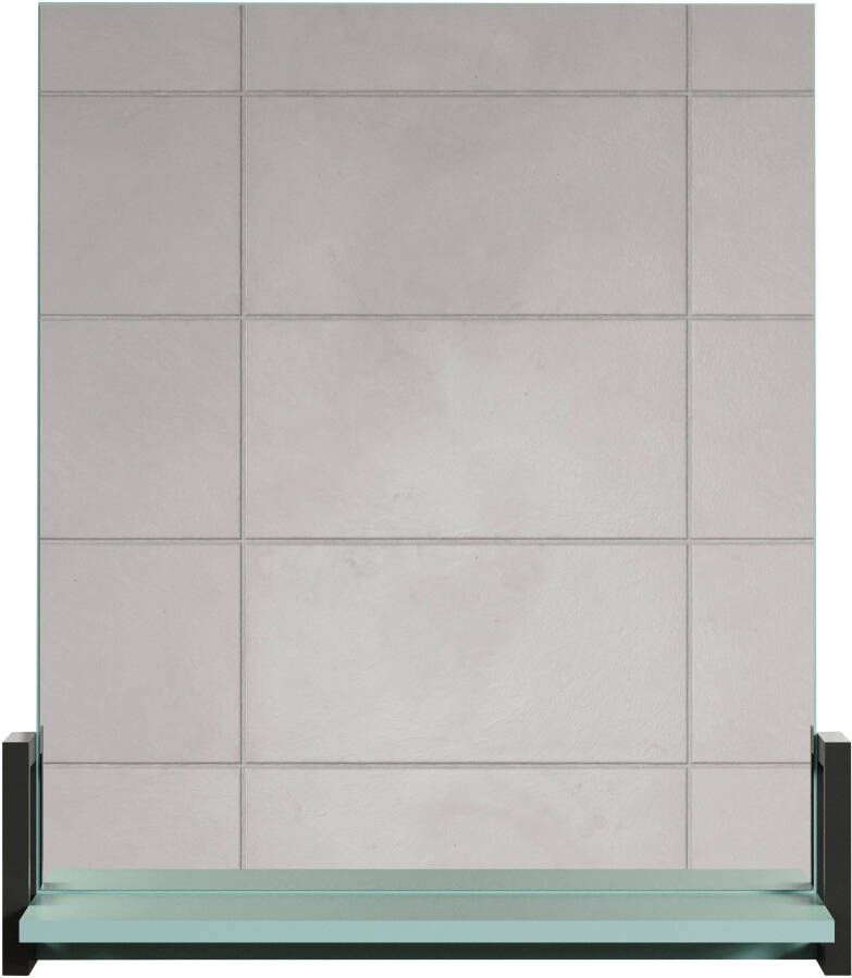 Welltime Badspiegel Malcesine rechthoekige badkamerspiegel met plankje breedte 64 cm grijsblauw (1 stuk) - Foto 3