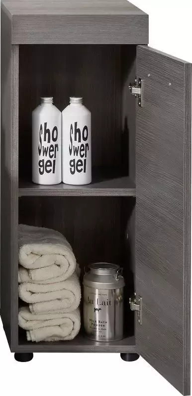 Welltime Bergkast Royan Badkommode met 2 vakken in rookzilverkleur Afmetingen (B D H) 30 30 76 cm - Foto 4