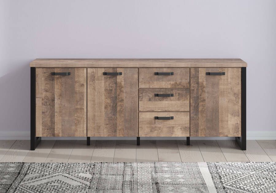 Home affaire Dressoir Edingburgh mat echt-hout-look bxhxd: ca. 214 x 86 x 45 cm modern imitatie-eiken (1 stuk) - Foto 1