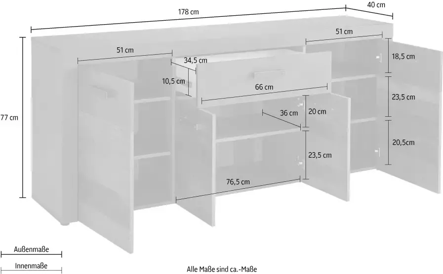 INOSIGN Dressoir Indy moderne industriële stijl - Foto 9