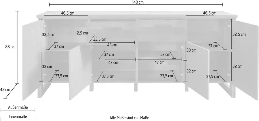 Home affaire Dressoir Prime Breedte 207 cm - Foto 4