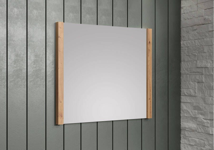 Andas Garderobespiegel Drammen Wandspiegel lijst gedeeltelijke in houtlook bxh ca.: 78 x 69 cm (1 stuk) - Foto 6