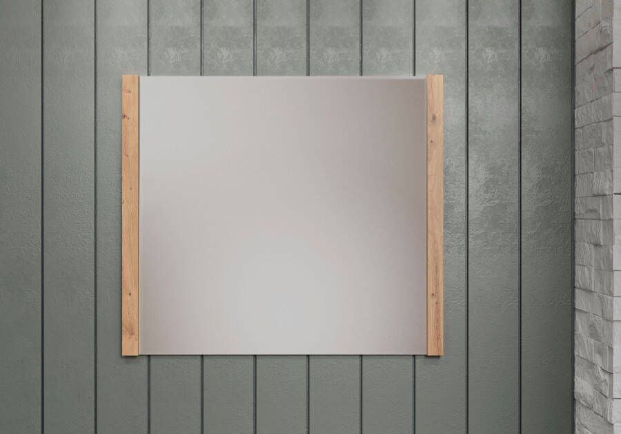 Andas Garderobespiegel Drammen Wandspiegel lijst gedeeltelijke in houtlook bxh ca.: 78 x 69 cm (1 stuk) - Foto 7