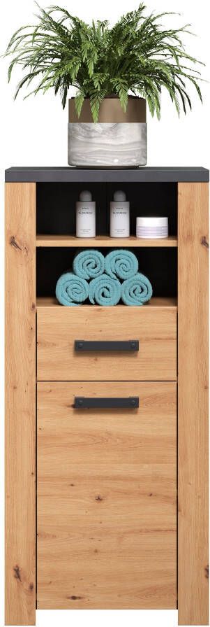 Home affaire Halfhoge kast Ambres mat echt-hout-look ca. 53 cm breed draairichting l r melamine (1 stuk) - Foto 15