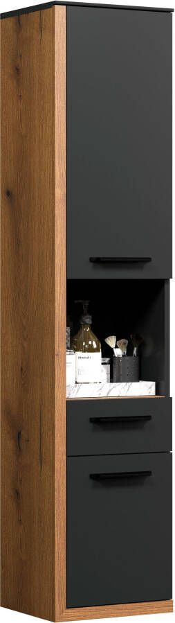 INOSIGN Halfhoge kast Premont grijs hangend badkamerkastje 35 cm x 157 cm hoog soft-closetechniek 2 deuren (1 stuk) - Foto 12