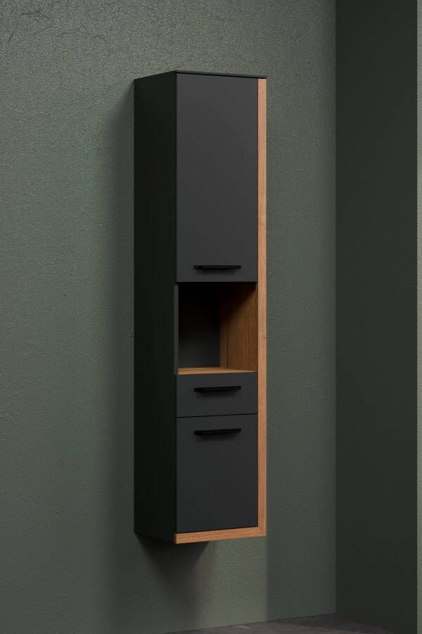 INOSIGN Halfhoge kast Premont grijs hangend badkamerkastje 35 cm x 157 cm hoog soft-closetechniek 2 deuren (1 stuk) - Foto 6