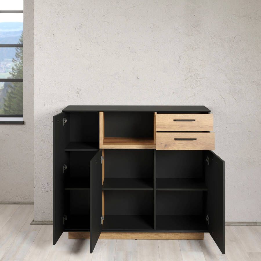 INOSIGN Highboard Premont ca. 128 cm breed tweekleurige kast modern eiken staand (1 stuk) - Foto 2