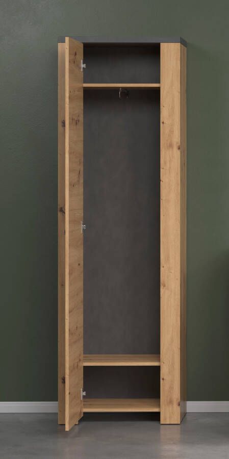 Home affaire Hoge kast Ambres mat echt-hout-look ca. 62 cm breed uittrekbare garderobestang (1 stuk) - Foto 8