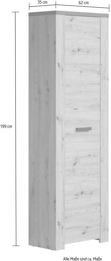 Home affaire Hoge kast Ambres mat echt-hout-look ca. 62 cm breed uittrekbare garderobestang (1 stuk) - Foto 9
