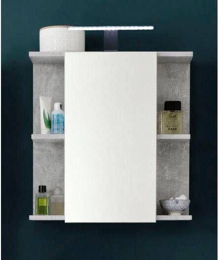 Trendteam smart living trendteam badkamer spiegelkast spiegel Nano 60 x 62 x 20 cm in beton stone melamine incl. verlichting - Foto 3