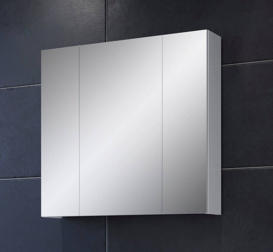 Trendteam smart living Badkamer spiegelkast spiegel Devon 80 x 75 x 16 cm wit hoogglans wit met veel opbergruimte - Foto 10