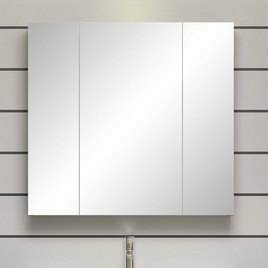 Trendteam smart living spiegelkast hout front: wit hoogglans Body: gerookt zilver 80 x 63 x 16 cm - Foto 8