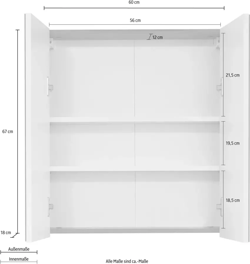 INOSIGN Spiegelkast Skin Breedte 60 cm naar keuze met of zonder ledverlichting - Foto 2