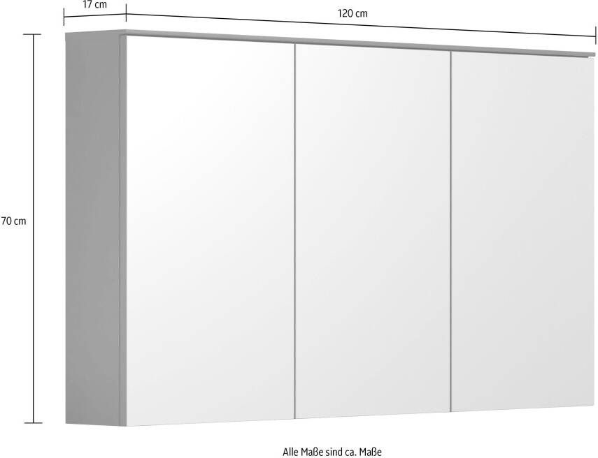 INOSIGN Spiegelkast Premont 120 cm breed 70 cm hoog spiegelkast deuren met soft-closetechniek (1 stuk) - Foto 3