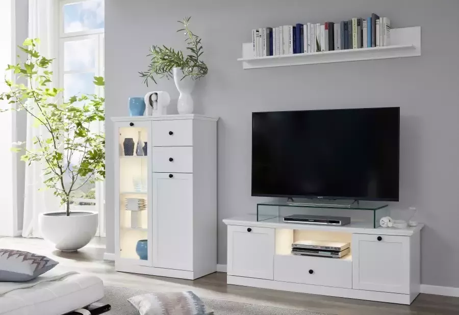 Home affaire Tv-meubel Baxter tijdloze landelijke stijl volledig uittrekbaar verlichting optioneel - Foto 3