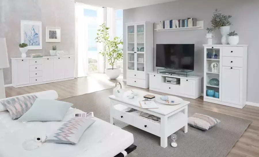 Home affaire Tv-meubel Baxter tijdloze landelijke stijl volledig uittrekbaar verlichting optioneel - Foto 4
