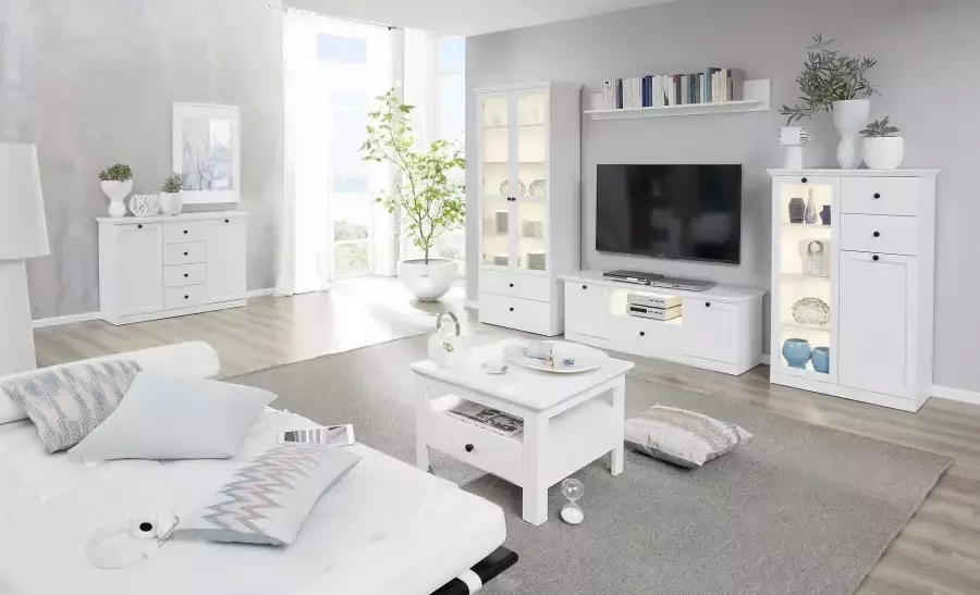 Home affaire Tv-meubel Baxter tijdloze landelijke stijl volledig uittrekbaar verlichting optioneel - Foto 5