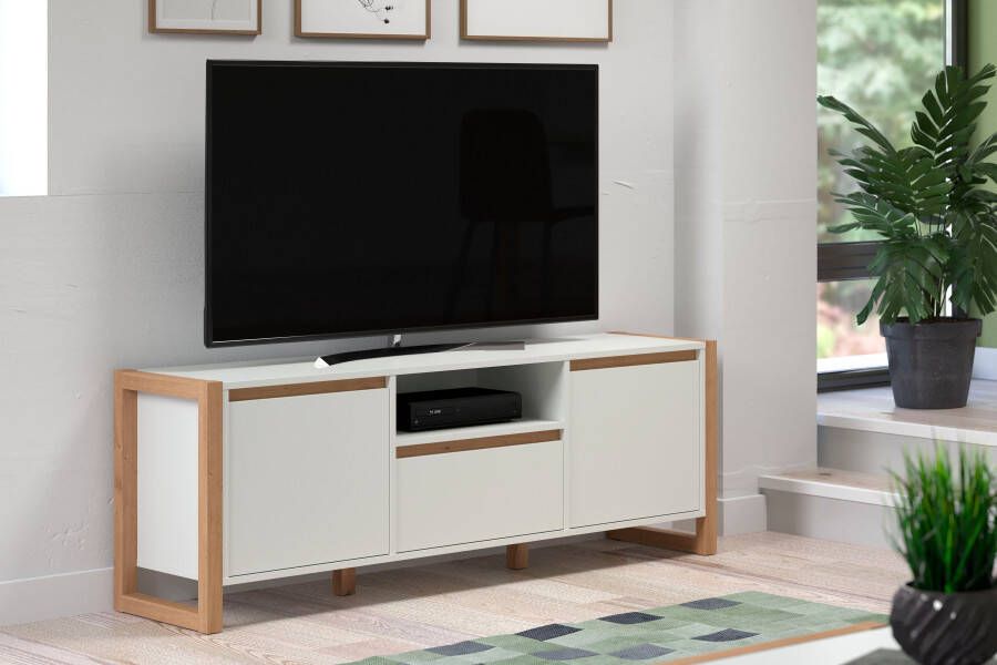 Andas Tv-meubel Drammen Tv-kast lichtbruin wit mat breedte 150 cm - Foto 5